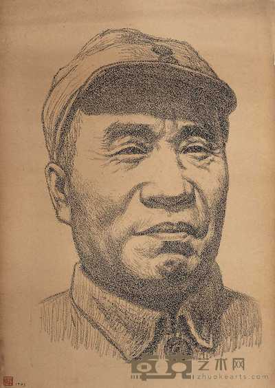 莫朴 朱总司令肖像 52x37cm